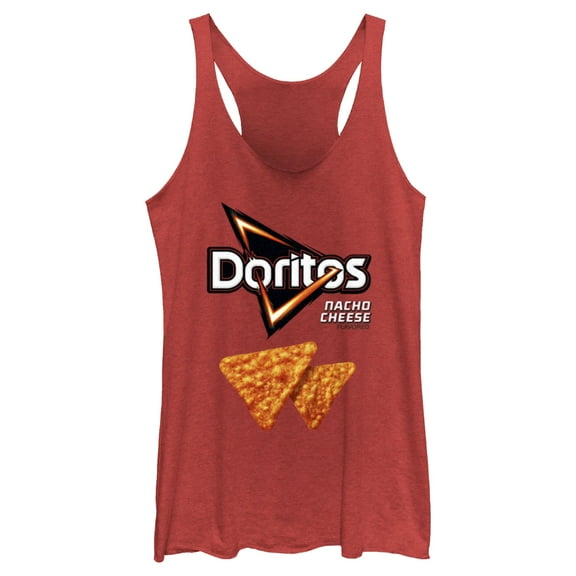 Women's Doritos Nacho Cheese Logo  Racerback Tank Top Red Heather Medium