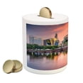 thumbnail image 2 of United States Piggy Bank, Water Reflection in Evening Urban City Hartford Connecticut Tranquil Sunset, Ceramic Coin Bank Money Box for Cash Saving, 3.6" X 3.2", Multicolor, by Ambesonne, 2 of 4
