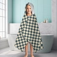 thumbnail image 6 of Navy and Beige Checkerboard Pattern Hooded Bath Towel，60"x35" for Ages 3 To 12 Kids, Quick Dry Lightweight Soft Microfiber Hood Beach Towel Cover Up for Kids, 6 of 7