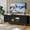 Black, variant on CBJCBJ 66" TV up to 75" Stand for Living Room, Entertainment Center with Glass Storage Cabinet