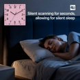 thumbnail image 4 of Pink Wooden Wall Clock Silent Non Ticking, Farmhouse Burlap Solid Pink Color Modern Linen Texture Square Wall Clocks Battery Operated, Decor Clock for Home Office, Living Room, Kitchen, 10 Inch, 4 of 9