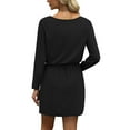 thumbnail image 4 of Dresses for Women 2025 Casual Long Sleeve Dress Trendy Fall Fashion Cozy Travel Outfits Black M, 4 of 4