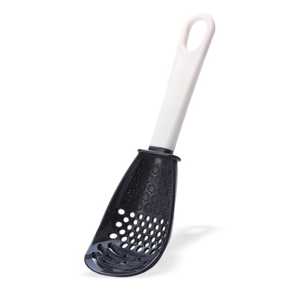 Wosthever Cuchara de cocina de mano, colador multifuncional, cuchara, rallador, escurridor, antiadherente, resistente al calor, hogar, Cocina y Comedor Negro