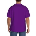 thumbnail image 5 of Naloa Purple Men's Loose Fit Cuban Collar Short-Sleeve Shirt with Button-down and Chest Pocket for Everyday Wear Outings - 3X-Large, 5 of 7