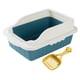 thumbnail image 5 of Caja de arena para gatos con parte superior abierta, inodoro profundo, caja de arena, contenedor, bandeja de arena para mascotas Azul M 31x21x16cm, 5 of 9