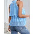 thumbnail image 6 of Women'S Layered Ruffle Hem Sleeveless Halter Chiffon Blouse Flowy Tank Tops XXL, 6 of 9