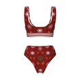 thumbnail image 5 of Daiia Merry Christmas Women's Bikini Set Two Piece Swimsuit High Waisted Bikini Adjustable Straps Bikini Perfect for Beach, Pool, and Summer Vacation-XX-Large, 5 of 9