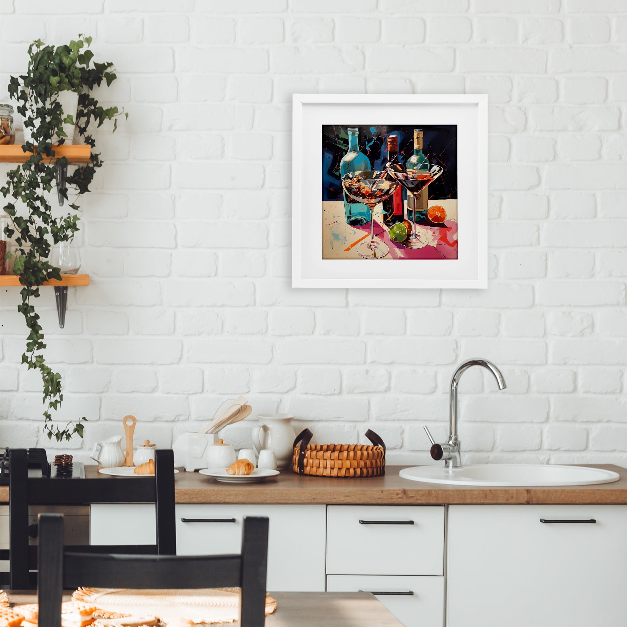 Stupell Industries Artsy Cocktails of Every Sip White Framed Print Under Glass, design by Lazar Studio