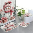 thumbnail image 6 of Christmas Shower Curtain 4-Piece Set, Santa Themed Bathroom Kit with Non-Slip Mats & Toilet Mat, 6 of 6