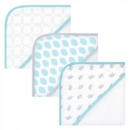 UPC: 0660168052909 | Luvable Friends Baby Unisex Cotton Terry Hooded Towels Mint Elephant One Size