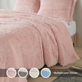 thumbnail image 5 of Intelligent Design Full/Queen Faux Fur Comforter Set, Reversible Soft Fluffy Bedding Comforter Sets, 3-Piece Textured All Season Bed Set, Blush, 5 of 8