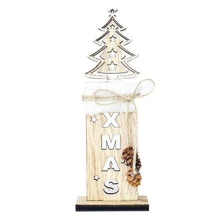 Christmas Tree Decorations Wooden Shapes Ornaments Craft Xmas