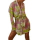 thumbnail image 3 of VISgogo Vestido de camisa con botones para mujer, mini vestido plisado de manga larga con cuello en V y cinturón VISgogo moda, 3 of 9