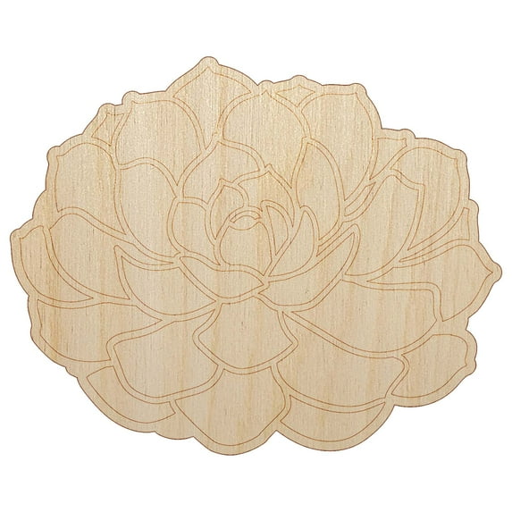 Echeveria Elegans Succulent Plant Mexican Snow Ball Wood Shape Unfinished Piece Cutout Craft DIY Projects - 6.25 Inch Size - 1/4 Inch Thick