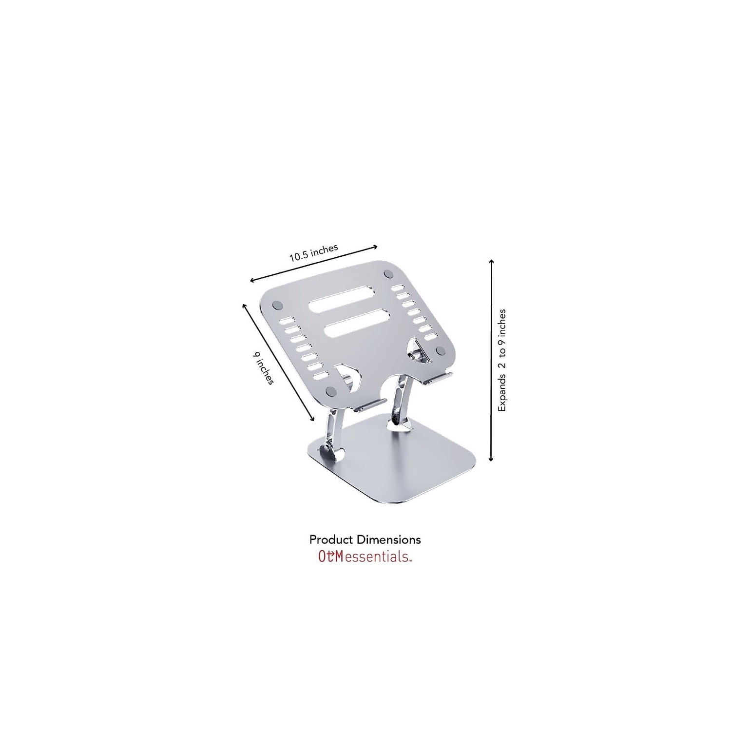 OTM Essentials Aluminum Adjustable Laptop Riser Stand Gray (OB-A2A)