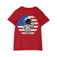 thumbnail image 4 of Kids Independence Day Graphic Tee Boys Girls American Flag Graphic T-Shirt Cute Round Neck Short Sleeve Cotton Top Red 9-10 Years, 4 of 6