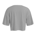 thumbnail image 5 of Women's Crew Neck Cropped T Shirts Short Sleeve Loose Shoulder Crop Tee Tops Space Pack Women Solid Tee Women Active Wear Tops Long Sleeves Shirt Turtle Tees Blank Women Casual T Shirts Women Long, 5 of 5