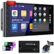 thumbnail image 1 of Estéreo inalámbrico de doble DIN para coche con pantalla táctil HD de 7 pulgadas, CarPlay y Android Auto | Cámara de respaldo | Navegación GPS Bluetooth | FM | Todos los vehículos, 1 of 5
