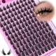 thumbnail image 1 of Extensiones de pestañas individuales Alice Manga con púas, agrupadas en racimos, de anime, naturales, para hacer en casa (144 unidades/10-18 mm/caja - Rizadas), 1 of 7