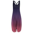 thumbnail image 3 of Kagetolytai Jumpsuits for Women Women's Casual Print Loose Large Size Casual Sleeveless Strappy Jumpsuit Lounge Sets for Women Dark Purple L, 3 of 3