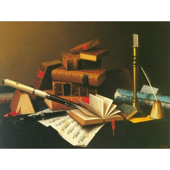 Music And Literature-Harnett - CANVAS OR FINE PRINT WALL ART