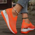 thumbnail image 6 of YLYL Women Platform Sneakers Glitter Rhinestone Slip-On Breathable Wedge Shoes, 6 of 9