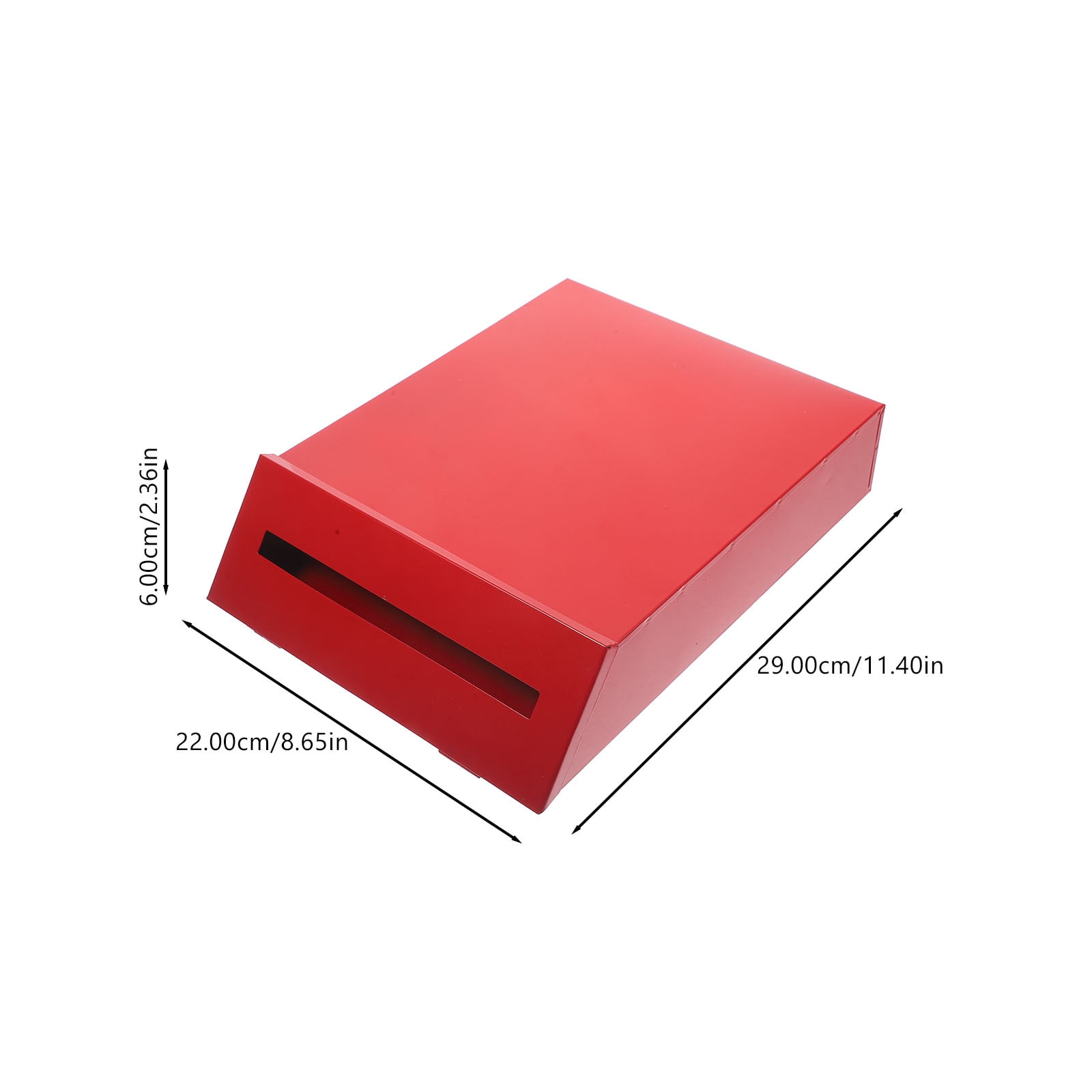 Black Wall Mount Mailbox for Outdoor Use, Metal Mailbox with Red Flag, Easy to Install, Weather Resistant