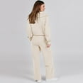 thumbnail image 4 of longantii Sweatsuits Women 2 Piece Outfit Half Zip Pullover and Sweatpants Matching Lounge Sets Travel Comfiest Airport Outfits Beige XXL, 4 of 6