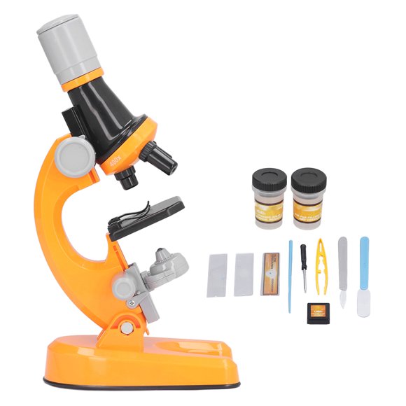 Kids Microscope, LED HD Microscope, Microscope Kit With Specimen Slides 10x 30x 60x Objective Lenses And 100x 400x 1200x Magnification Science Educational Birthday Gift For