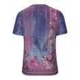 thumbnail image 6 of up to 60% off Gifts Usmixi Shirts for Women Plus Size Cold Shoulder Vintage Graphics Tunic Tops Tees Summer Trendy Floral Print Short Sleeve Round Neck Ladies Blouses Purple l, 6 of 6