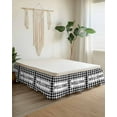 thumbnail image 2 of Welcome Black Bed Skirt California King Size 18" Drop White Buffalo Check Plaid Ruffled Wrap Around Bed Skirts Adjustable Elastic Bedskirt Dust Ruffle for California King Size Bed, 2 of 7