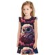 thumbnail image 1 of Fotbe Cute Flower Owl Vestido de Dormir para Niñas de 3 a 10 Años, Mangas Cortas, Estilo Princesa, Pijama Camisón con Mangas Voladas-Small, 1 of 6
