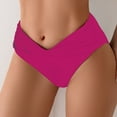 thumbnail image 4 of vigerkar Women's Twist Bikini Bottom Moderate High Cut Swimsuit Bottom Cross V Cut Ruched Ruffles Bathing Suit Bottoms Hot Pink, XL, 4 of 5