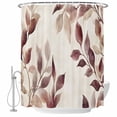 thumbnail image 2 of Eucalyptus Leaves Waterproof Fabric Shower Curtain,Brown Spring Botanical Aesthetic Waterproof Fabric Shower Curtain for Bathroom Curtains Bathtubs Shower Curtains with 12 Hooks Extra Long 72x84, 2 of 8