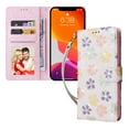 thumbnail image 2 of Dteck for iPhone 12 Pro 6.1" 2020 Flip Wallet Case, PU Leather Anti-Drop Case with Card Slot & Kickstand Shockproof Protective Case for iPhone 12 Pro Ladies Girls Women, Flower, 2 of 8