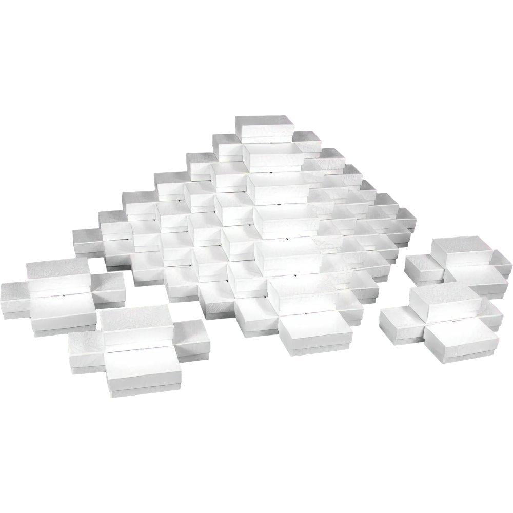 White Jewelry Gift Boxes Cotton Filled 21 (Case of 100)Each measures