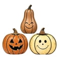 thumbnail image 2 of 3 Pack Halloween Pumpkin Decorations Wooden Vintage Fall Pumpkin Decor for Home Table Tiered Tray Halloween Party Desk Display, 2 of 6