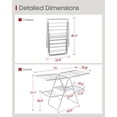 thumbnail image 2 of Sakugi Clothes Drying Rack, 2-Tier Foldable Laundry Drying Rack for Clothing with 32 Rods, Rustproof, Freestanding, for Indoor & Outdoor, 55" x 22.8" x 36.5", Silver and White, 2 of 4