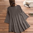 thumbnail image 7 of Fgnfyis T Shirts for Women Women Three Quarter Lace V Neck Plus Size Top T Shirt Blouse Casual Comfortable Womens Tops Brown XXXXXL, 7 of 7