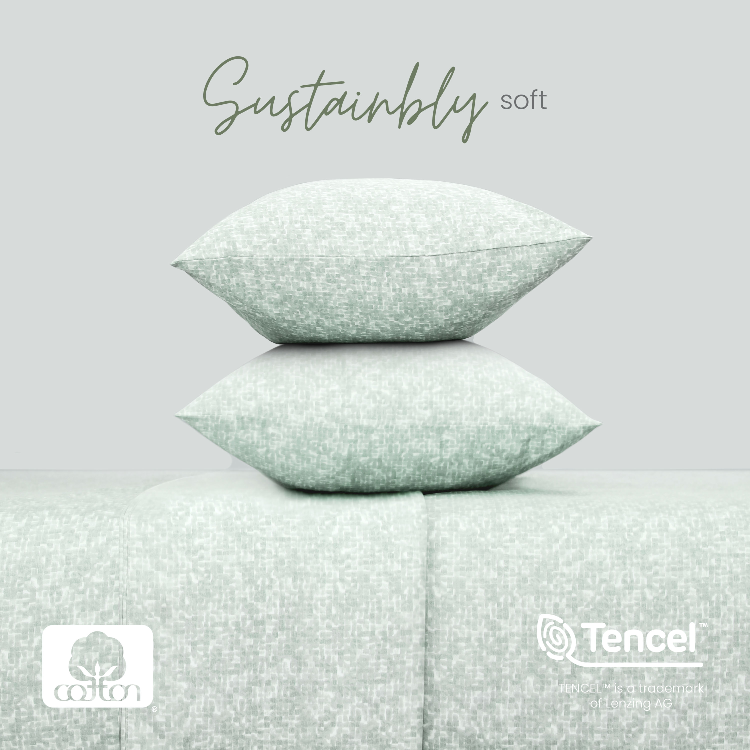Martex Restore Cooling Bed Sheet Set, King, Echo Sage