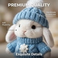 thumbnail image 3 of Handmade Mini Bunny Hug Cute Easter Gift, Stuffed Plush Bunnies Figurine in a Box, Emotional Support Pocket Rabbit, Bunny in a Box Inspirational, Mini Plush B unny with Card (Blue), 3 of 8