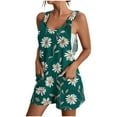thumbnail image 2 of Gspmoly Shorts, Shorts d'Été Confortables et Décontractés pour Femmes à Bretelles Imprimées, Combinaison à Poches, Shorts de Randonnée pour Femmes jusqu'à 70 % de Rabais Vert Menthe TG, 2 of 5