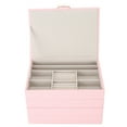 thumbnail image 2 of 4 Layers PU Leather Ear Stud Ring Storage Box Detachable Jewelry Organizer CasePink, 2 of 14