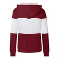 thumbnail image 4 of UAMVSH Womens Full Zip up Hoodies Jackets Trendy Long Sleeve Color Block Hooded Sweatshirts with Pockets Casual Fall Tunic Coats(X-Large,Wine), 4 of 4