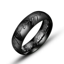 Mens Engraved 24K Gold Plated Stainless Steel Titanium Ring Durable Fashion Jewelry Accessory Lord of the Rings Style