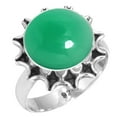 thumbnail image 1 of 925 Silver Ring For Women - Girls Genuine Green Onyx Stone Silver Ring Size 9 May Birthstone Fashion Silver Ring Size 9 Gift For Women On Cocktail Party 925 Silver Jewelry With Gemstone, 1 of 5