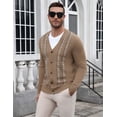 thumbnail image 4 of COOFADNY Mens Cardigan Sweater Vintage Striped V-Neck Long Sleeve Button Down Knitted Sweaters, 4 of 8