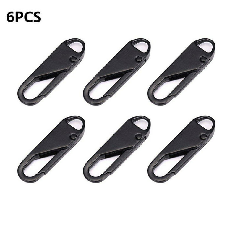 6pcs Zipper Pull Replacement Zipper Repair Kit for Suitcases Jackets Bags, Size: 5, Silver