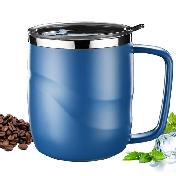 ZOUYUE 14oz Cup Insulated Coffee Travel Mug Stainless Steel Double Wall Thermos Tumbler, Vacuum Insulated Coffee Cup with Lid(Blue)