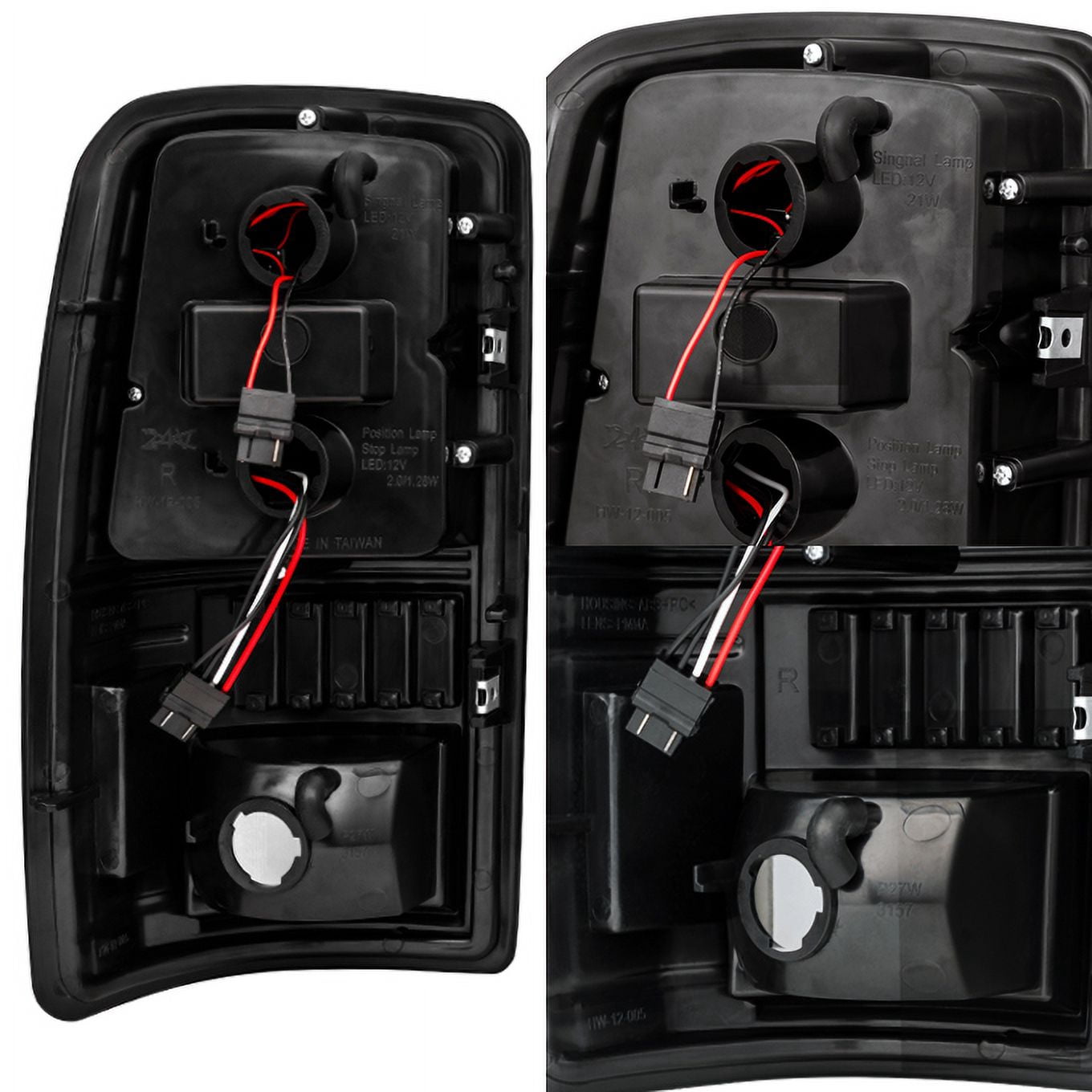 AKKON - For 2000-2006 Suburban Tahoe Yukon XL Denali Liftgate Model Style G2 Red Smoked C-Sty LED Tail Lights Brake Lamps LH+RH